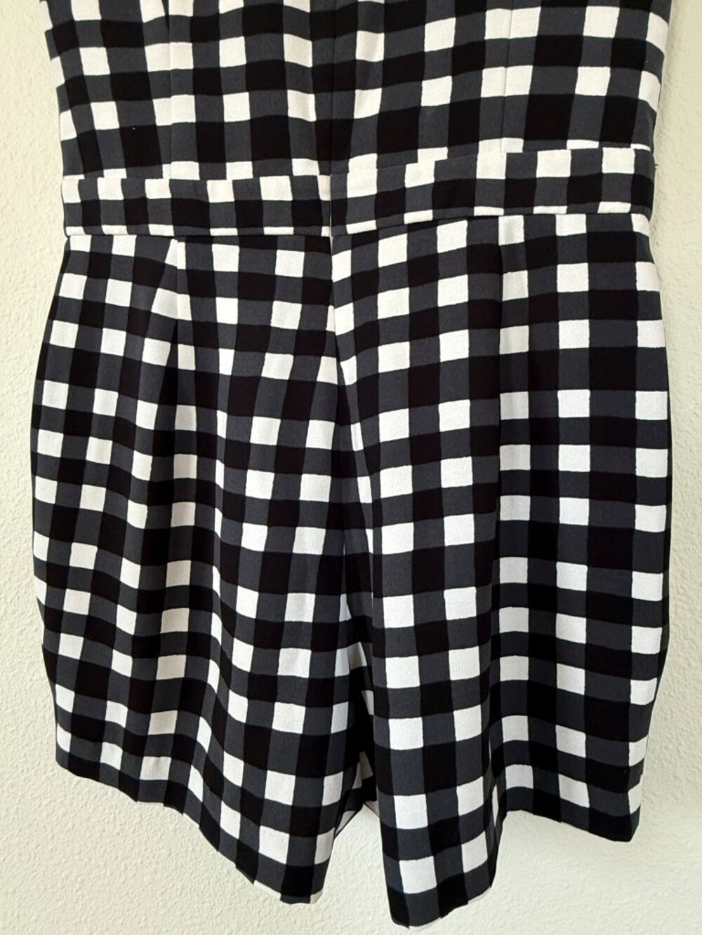 Banana Republic Black White Gingham Romper Pockets Size 0 - Picture 8 of 15